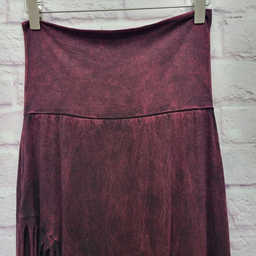 T Party Asymmetrical Maxi Fringe Skirt Sz M Boho Festival Western Gothic Hippie - Picture 3 of 10